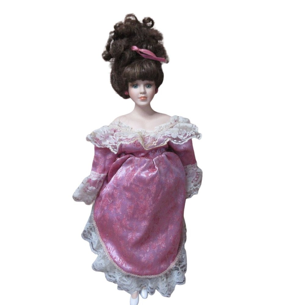 Vintage Bisque Victorian Porcelain &amp; Cloth Doll 18"